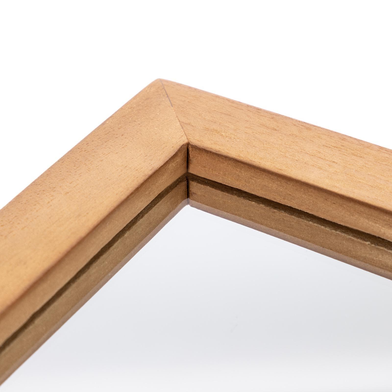 Specchio 90x70 cm con cornice sottile in legno di teak
