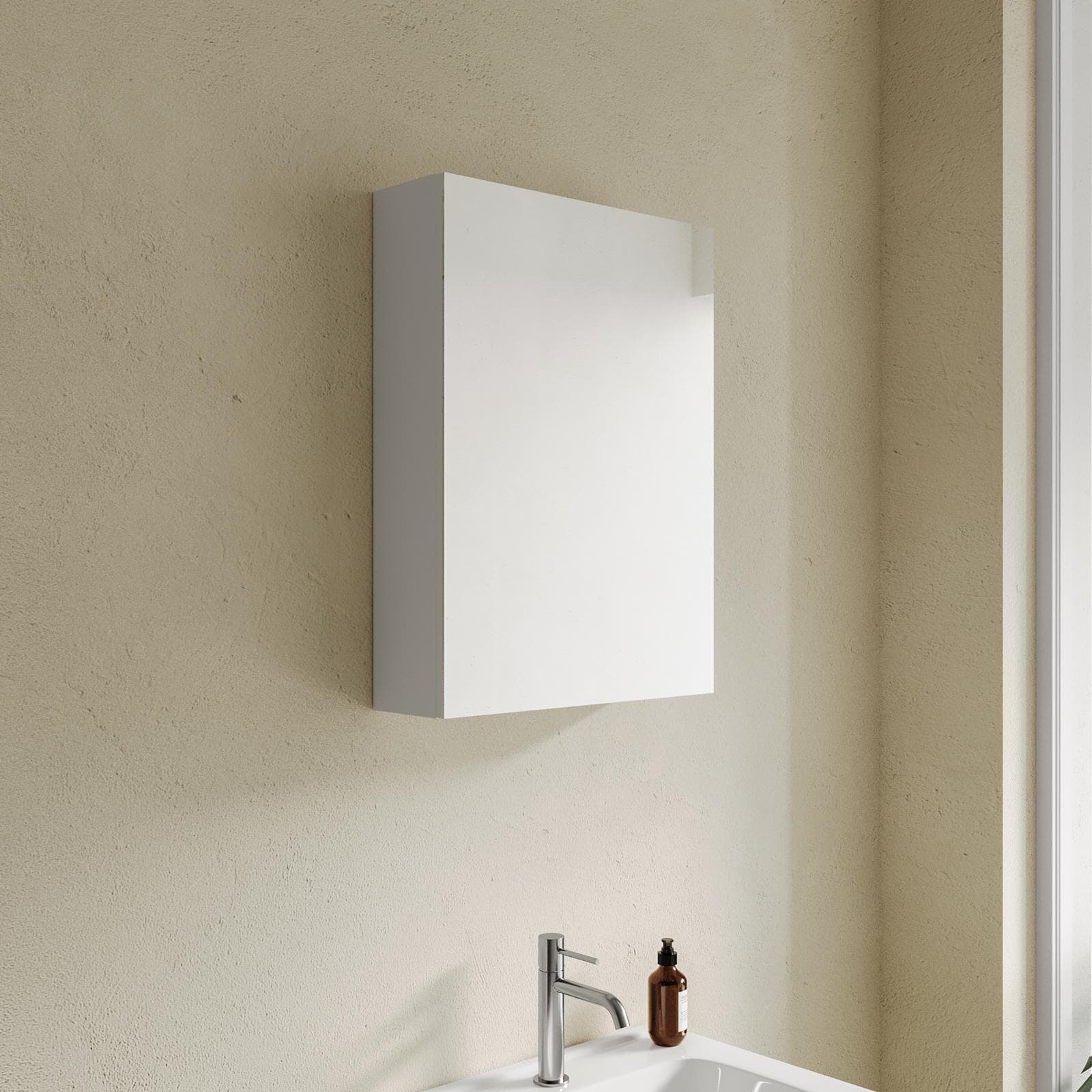 Specchio contenitore bagno cm 50 x 68 bianco lucido 1 anta