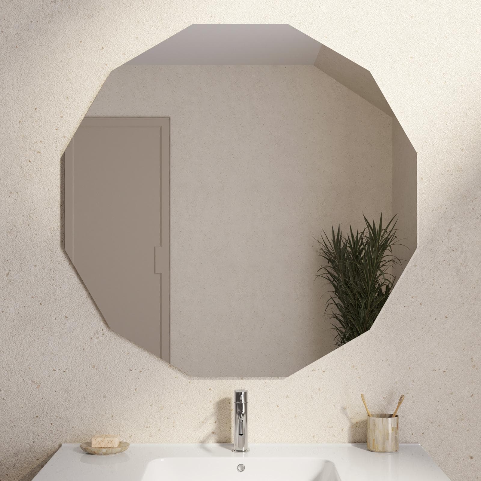 Specchio da bagno 100x100 cm forma dodecagonale - Tamaki