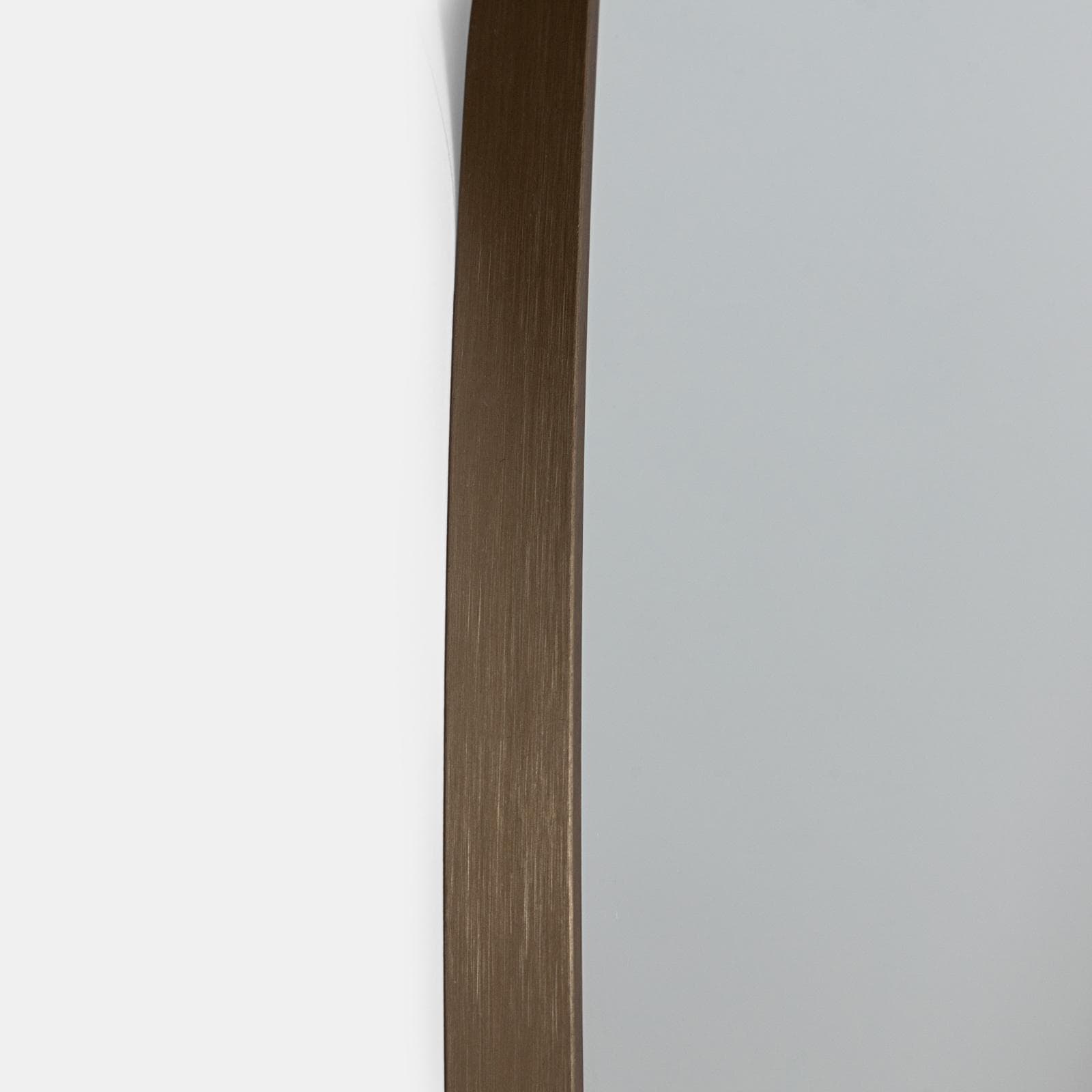 Specchio da interno rotondo 100 cm con cornice in alluminio champagne - Talas