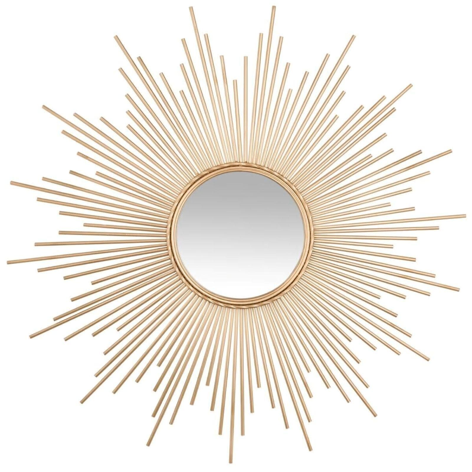 Specchio da interno rotondo 99 cm in acciaio oro