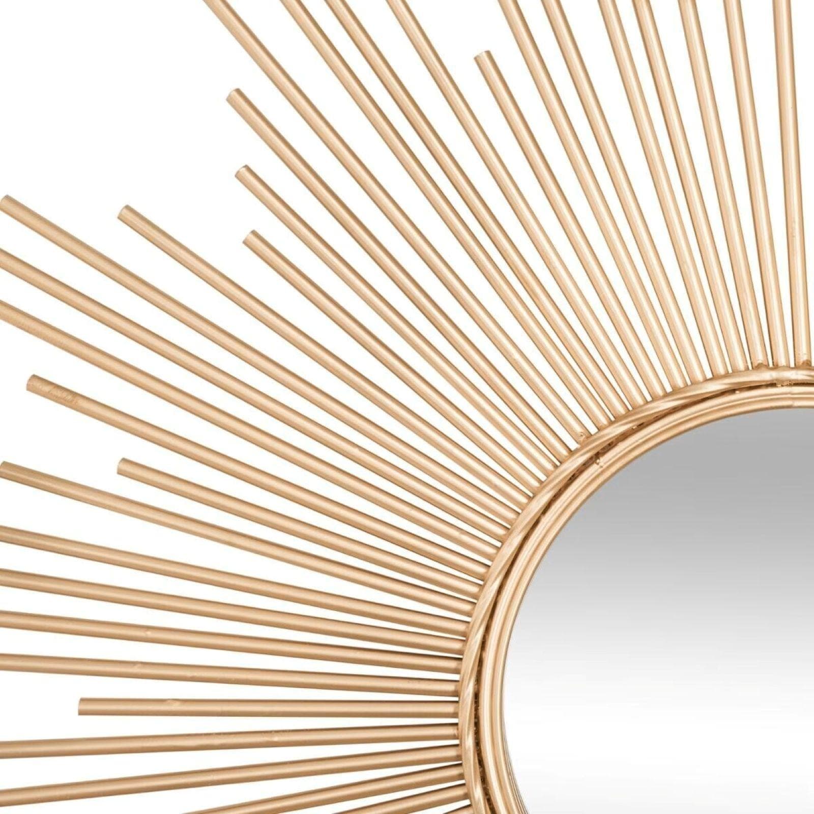 Specchio da interno rotondo 99 cm in acciaio oro