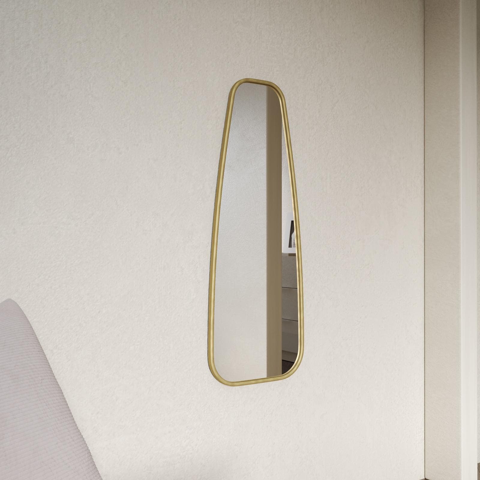 Specchio da parete 38x100h cm con cornice in metallo oro - Sylvan