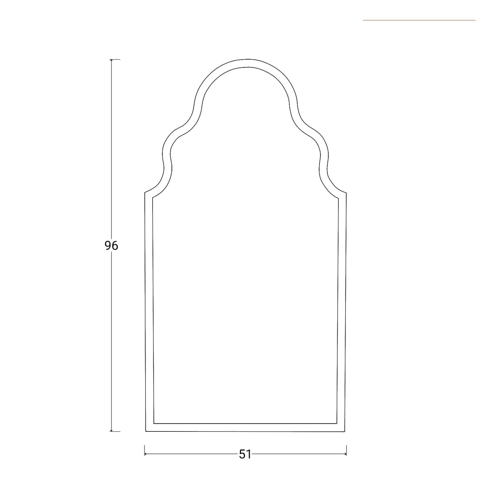 Specchio da parete 51x96h cm con cornice oro - Sorriso