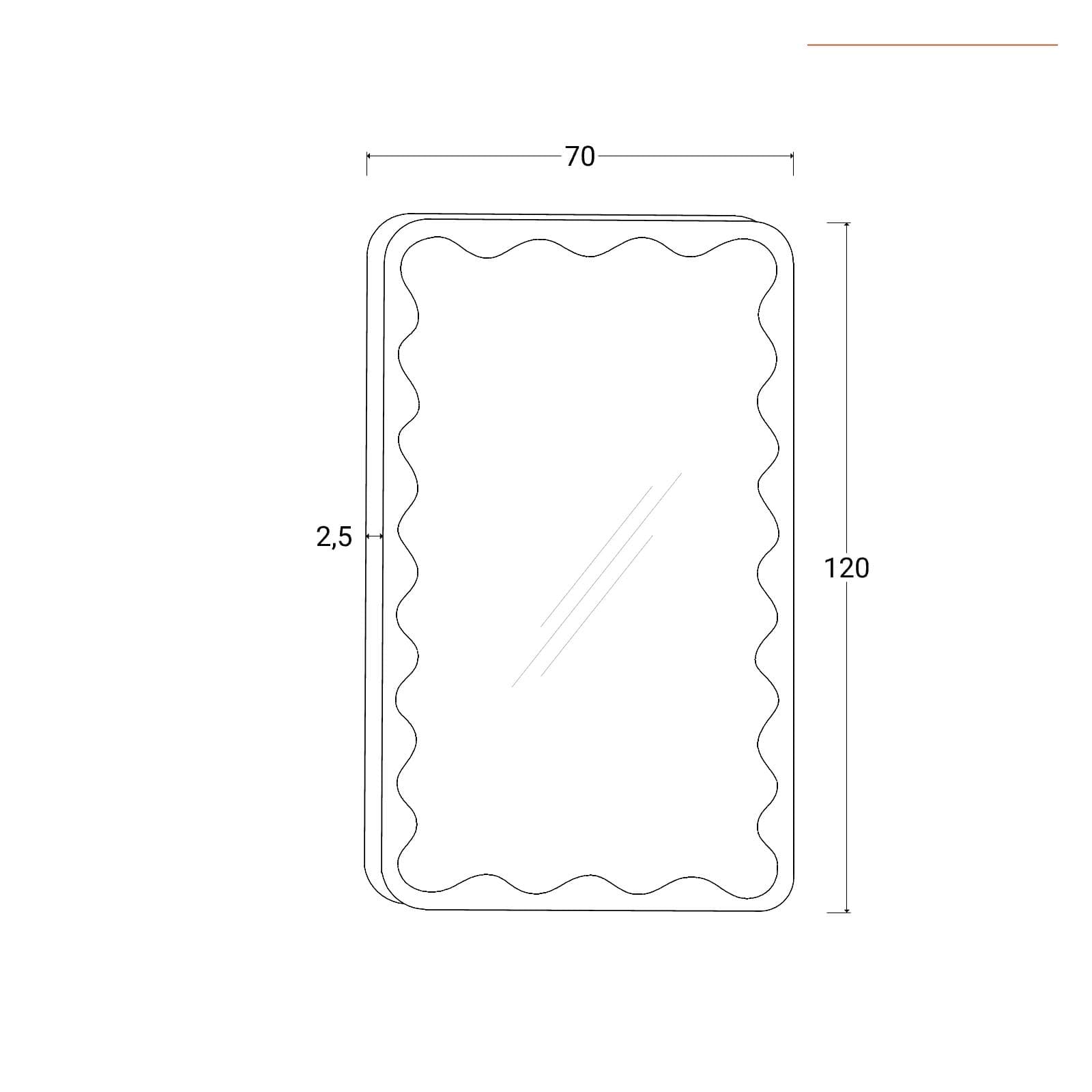 Specchio da parete 70x120h cm con cornice noce - Sanex