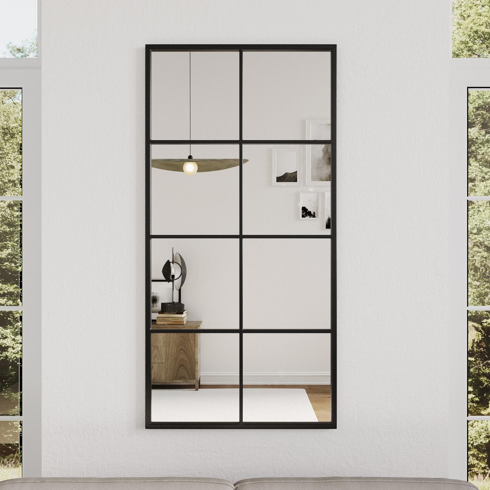 Specchio da parete 76x152h cm in metallo nero - Fenetre