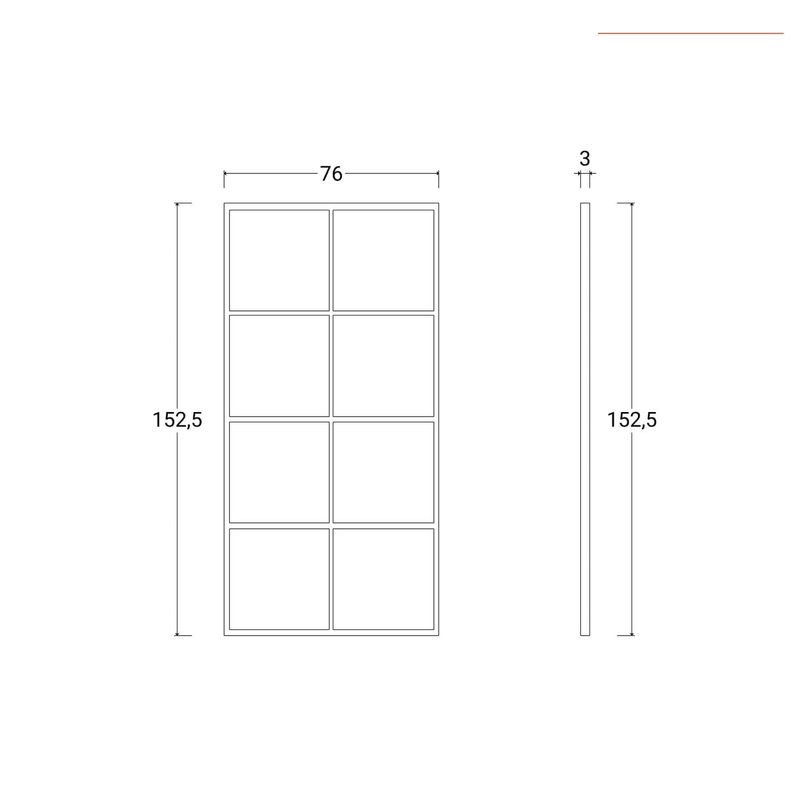 Specchio da parete 76x152h cm in metallo nero - Fenetre