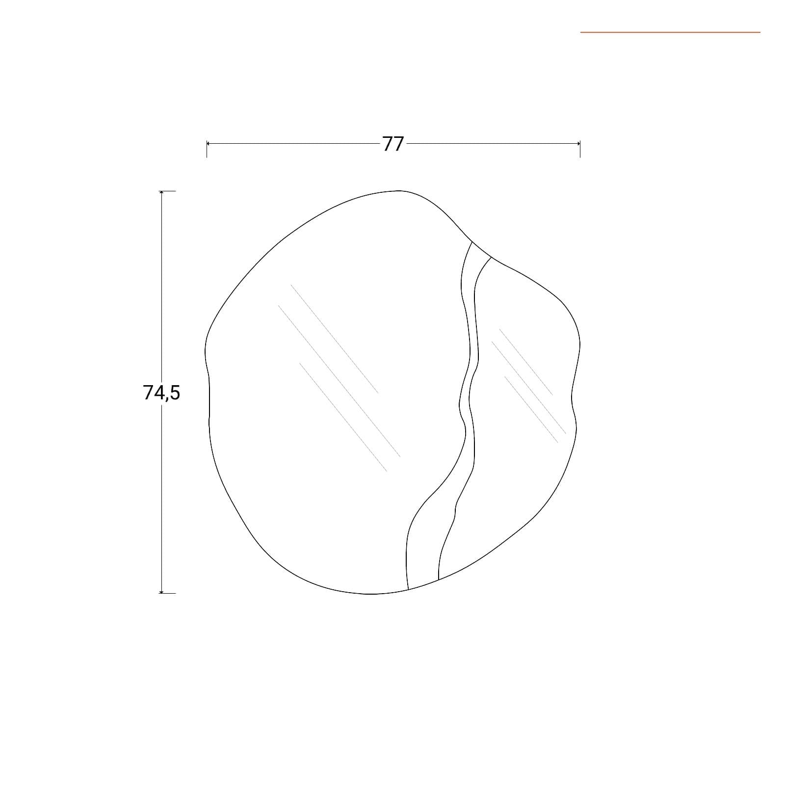 Specchio da parete 77x75h cm con dettaglio nero - Muelgo