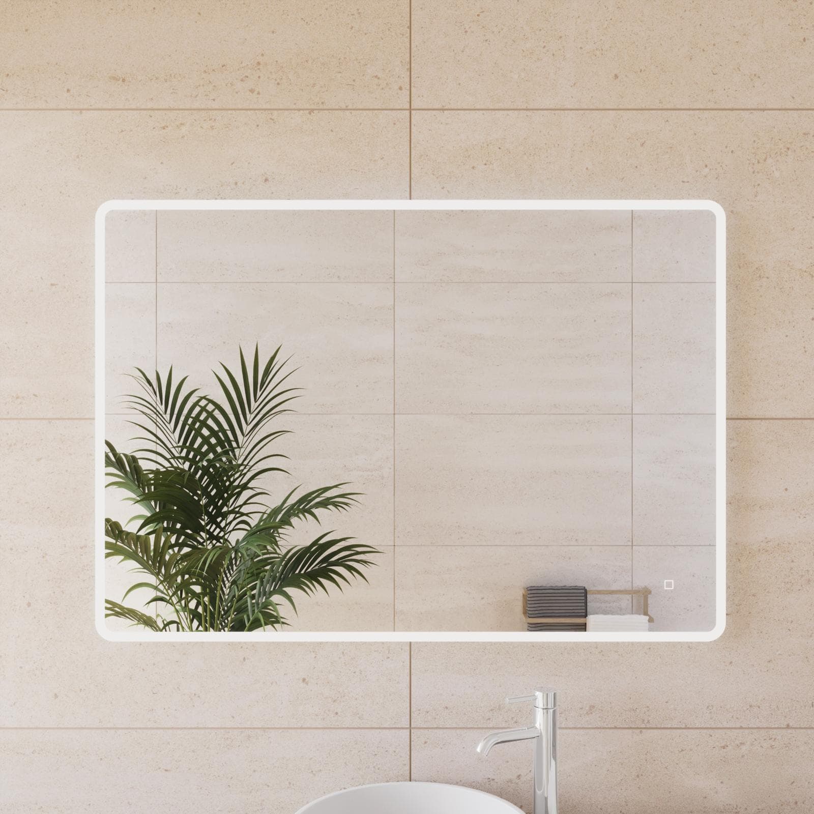 Specchio led 100x70 cm luce fredda con accensione touch - Navel