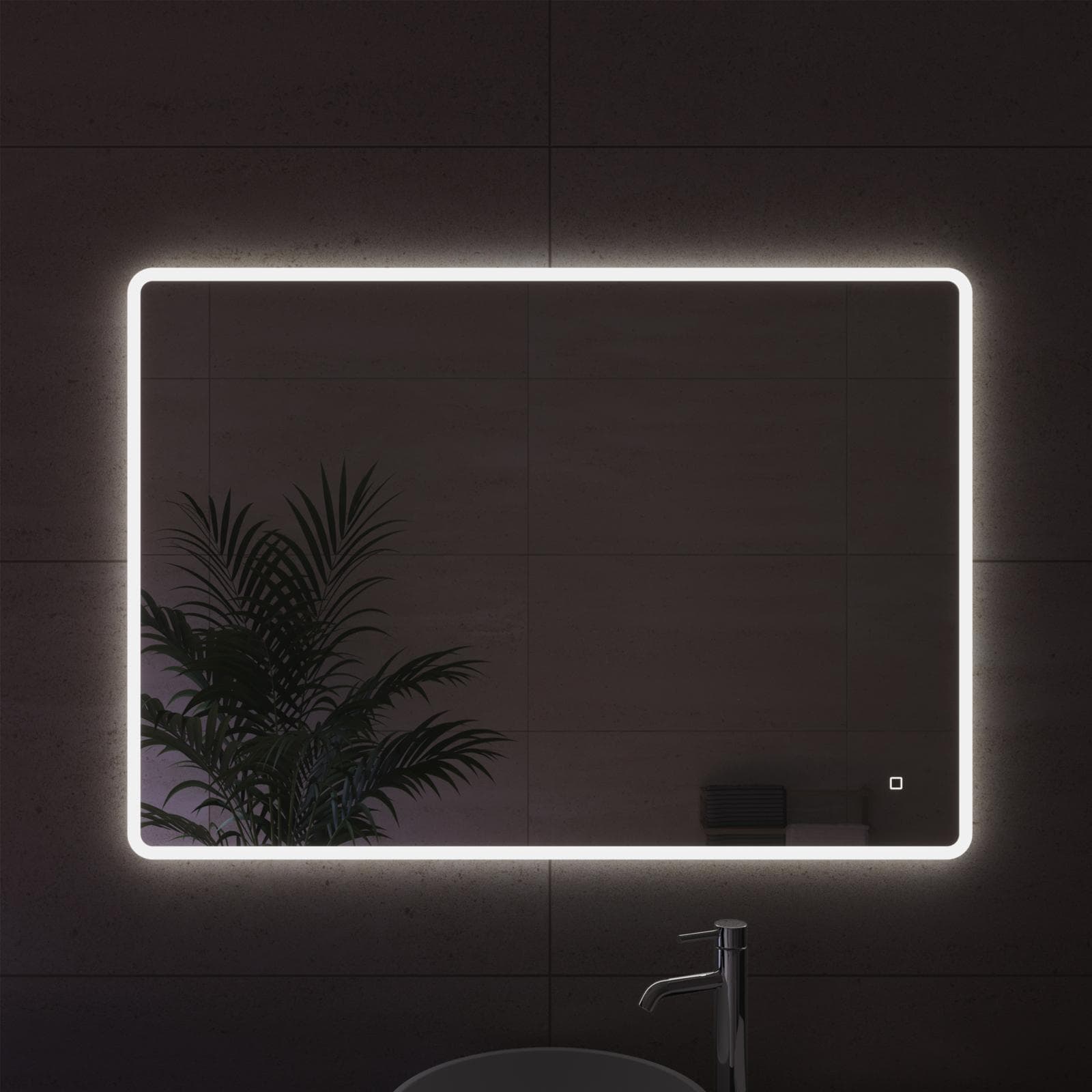Specchio led 100x70 cm luce fredda con accensione touch - Navel