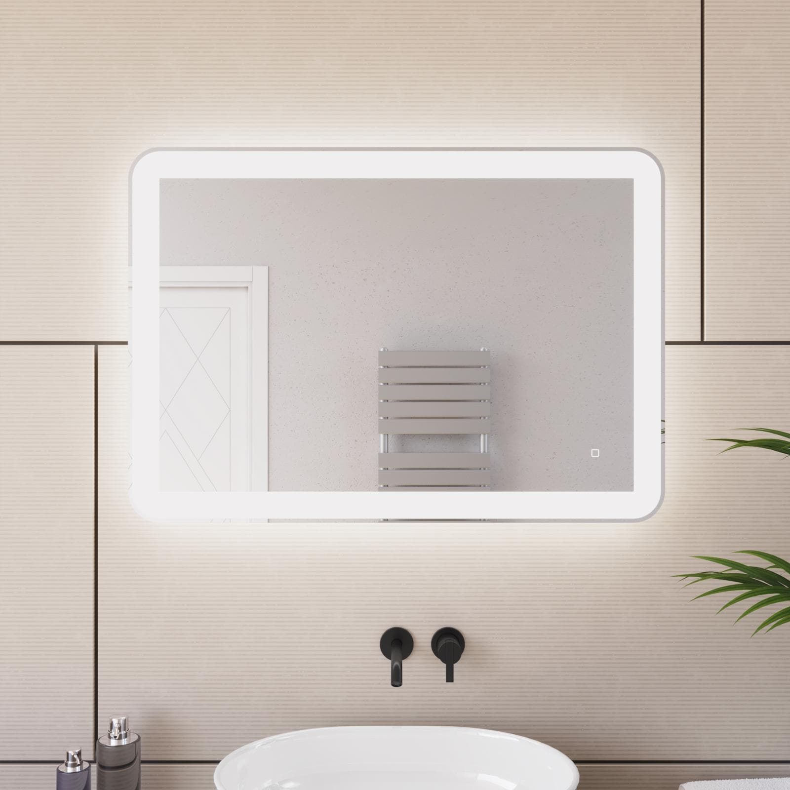 Specchio led 100x70 cm a luce fredda con accensione touch - Select
