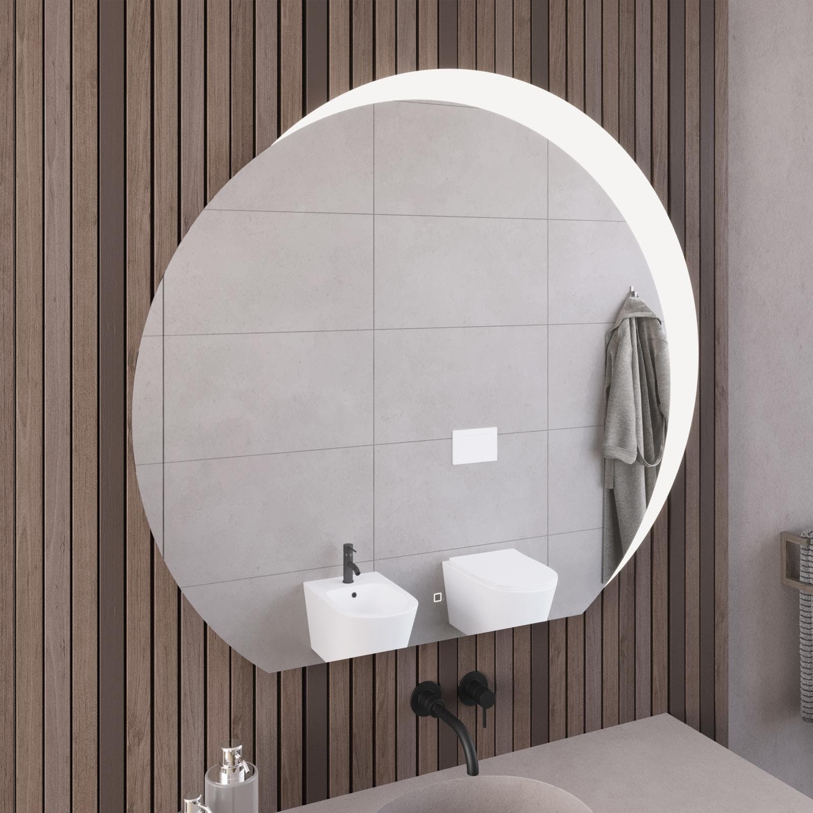 Specchio led 109x98 cm luce fredda con accensione touch - Cloudy