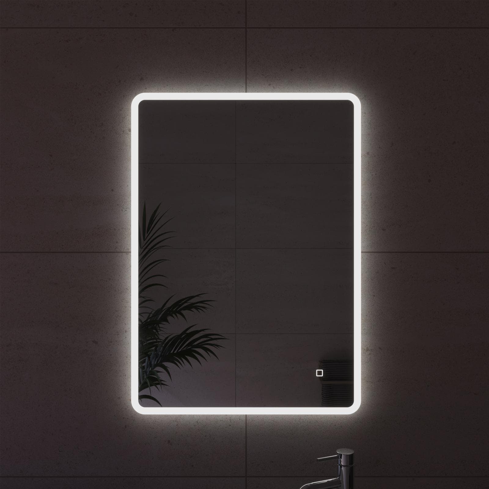 Specchio led 50x70 cm luce fredda con accensione touch - Navel