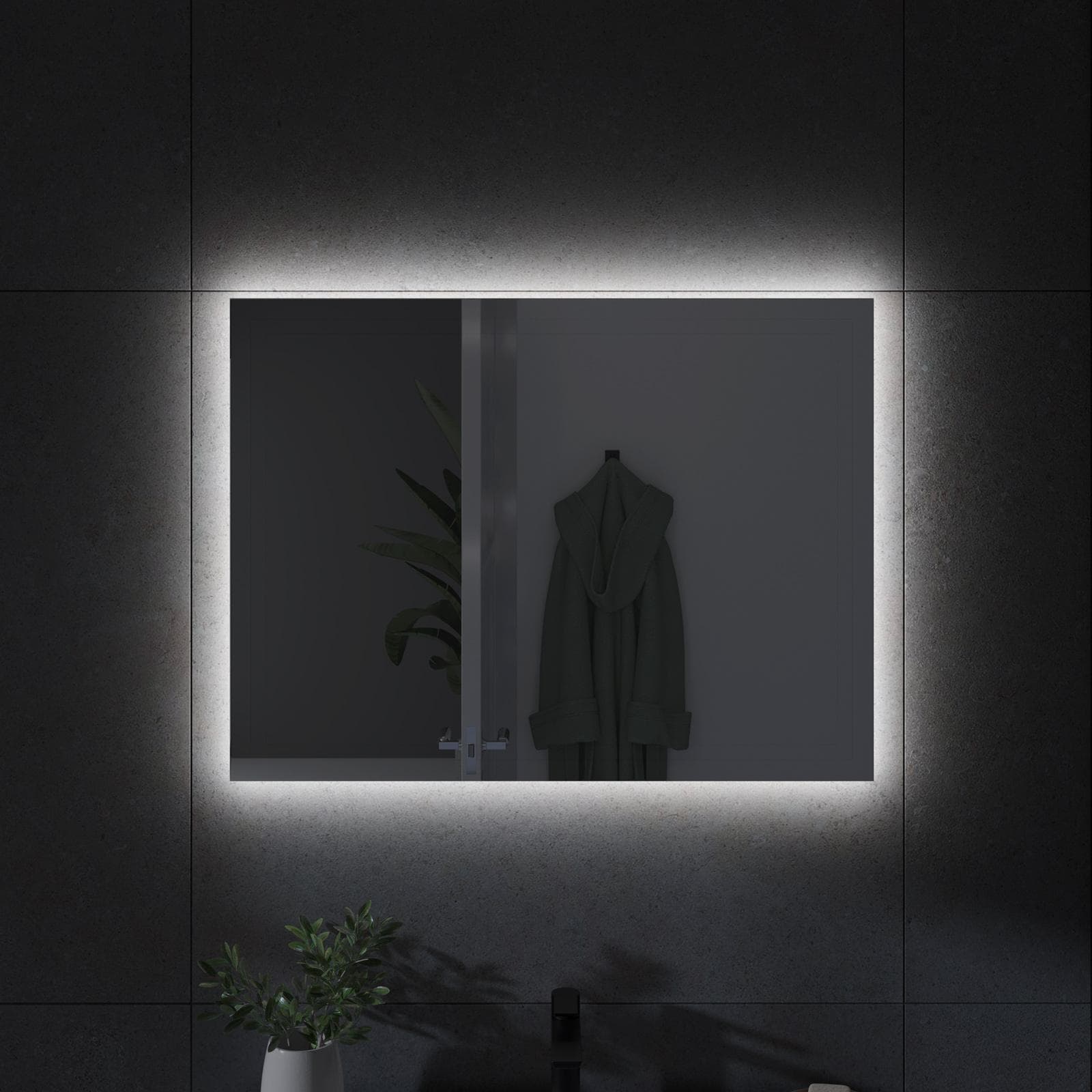 Specchio led 80x60 cm luce fredda retroilluminato e accensione touch - Avus