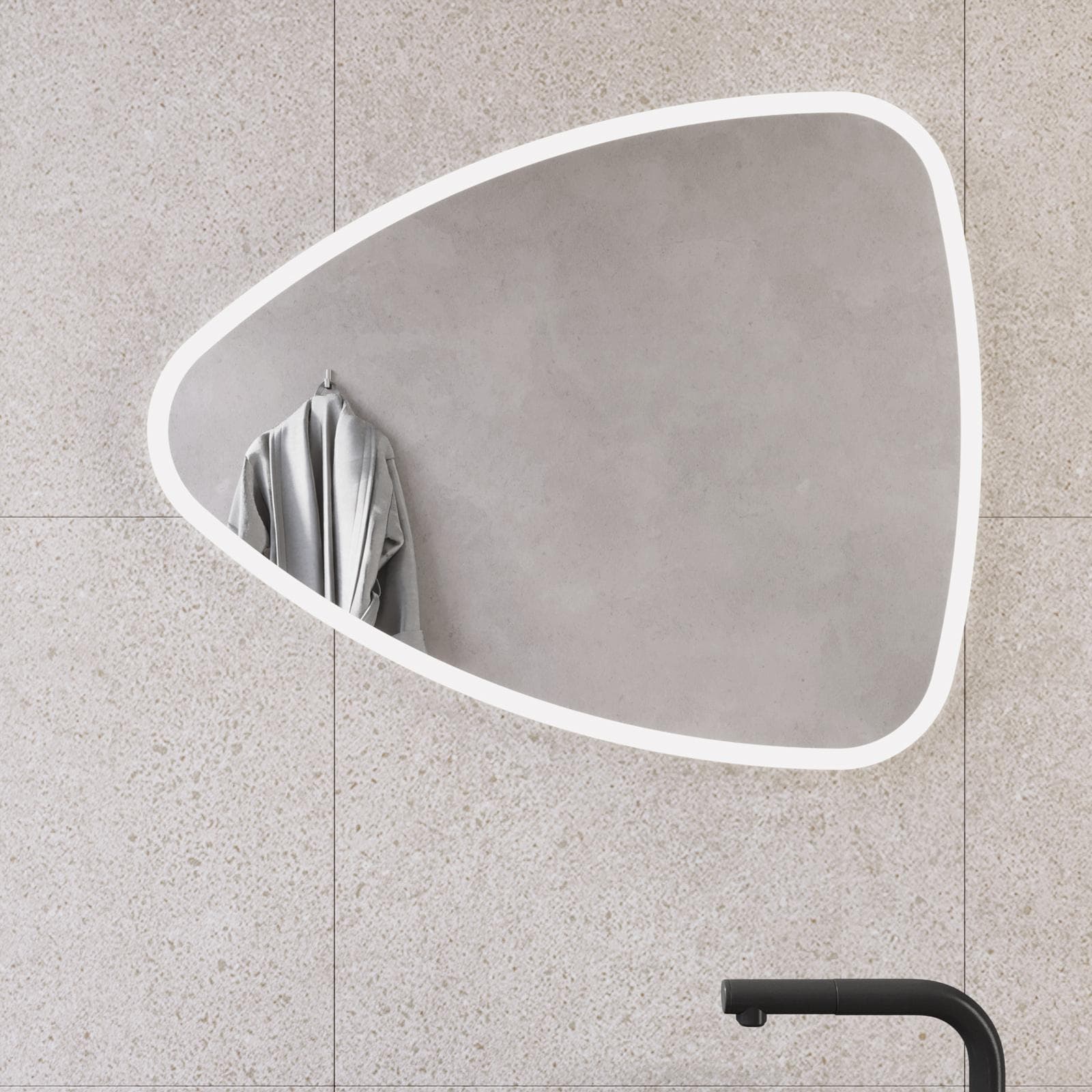 Specchio led 80x65 cm luce fredda forma a goccia - Rain