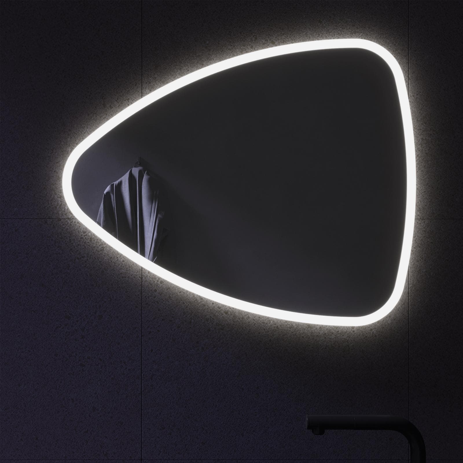Specchio led 80x65 cm luce fredda forma a goccia - Rain