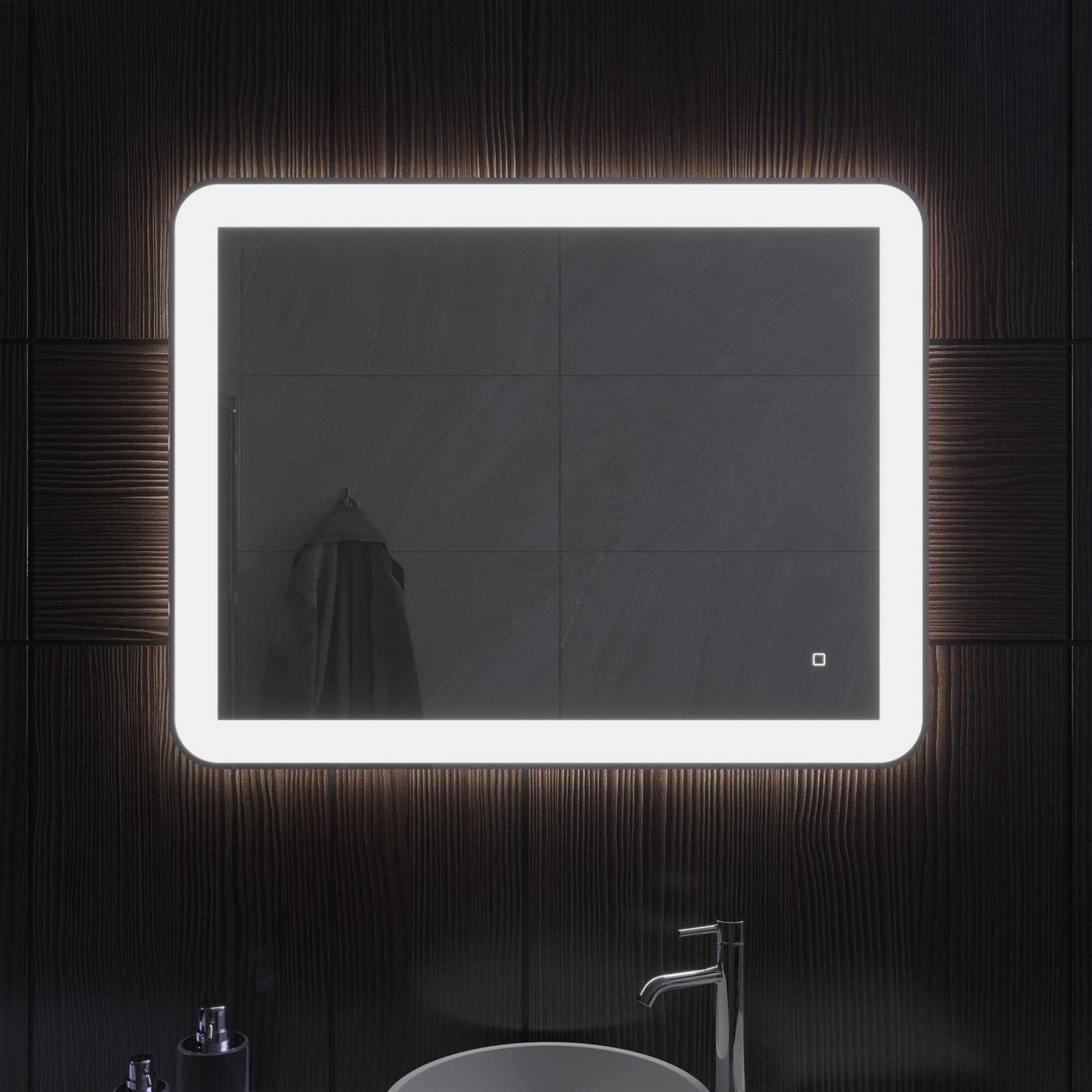 Specchio led 90x70 cm a luce fredda con accensione touch - Select