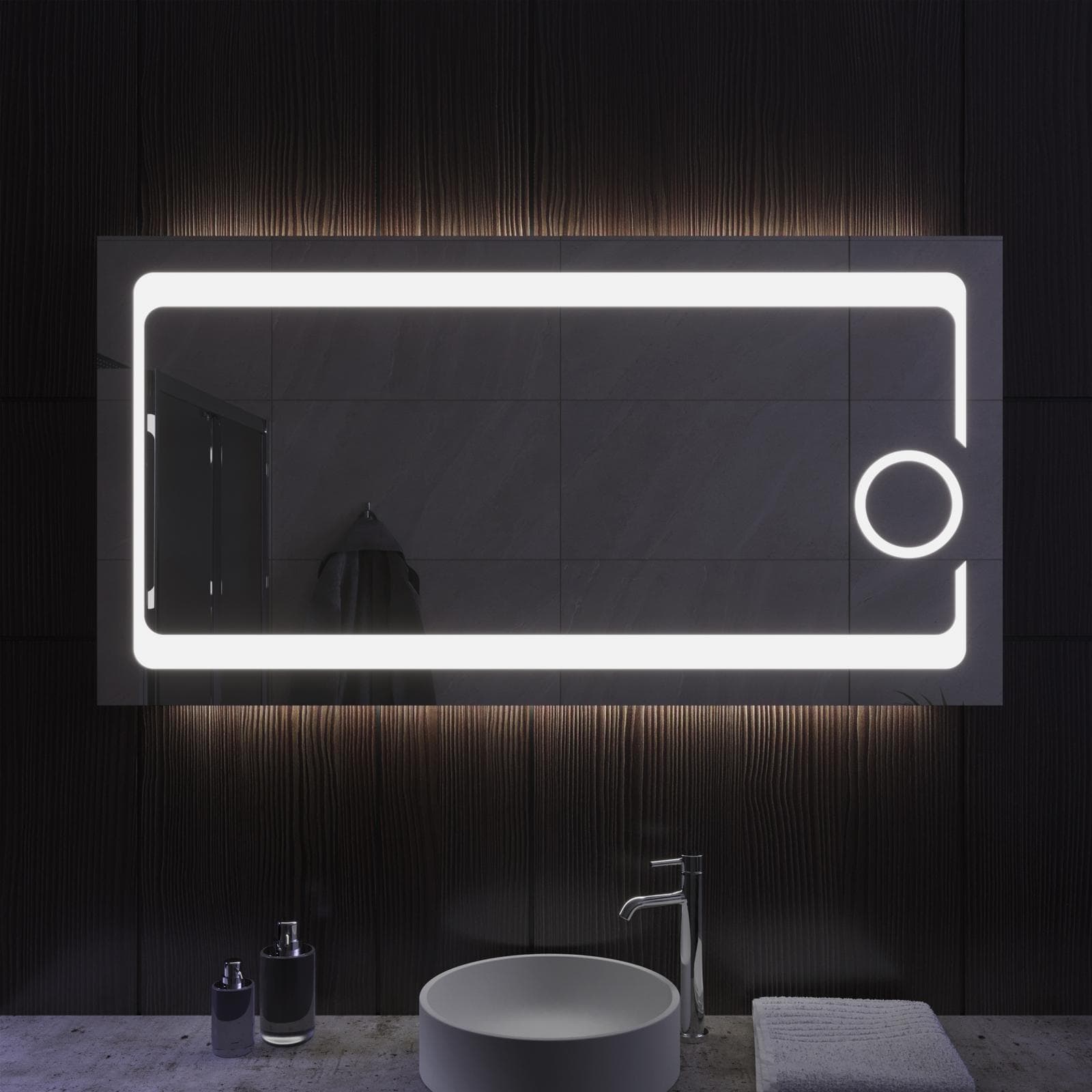 Specchio led 135x70 cm con ingranditore e interruttore - Lendi