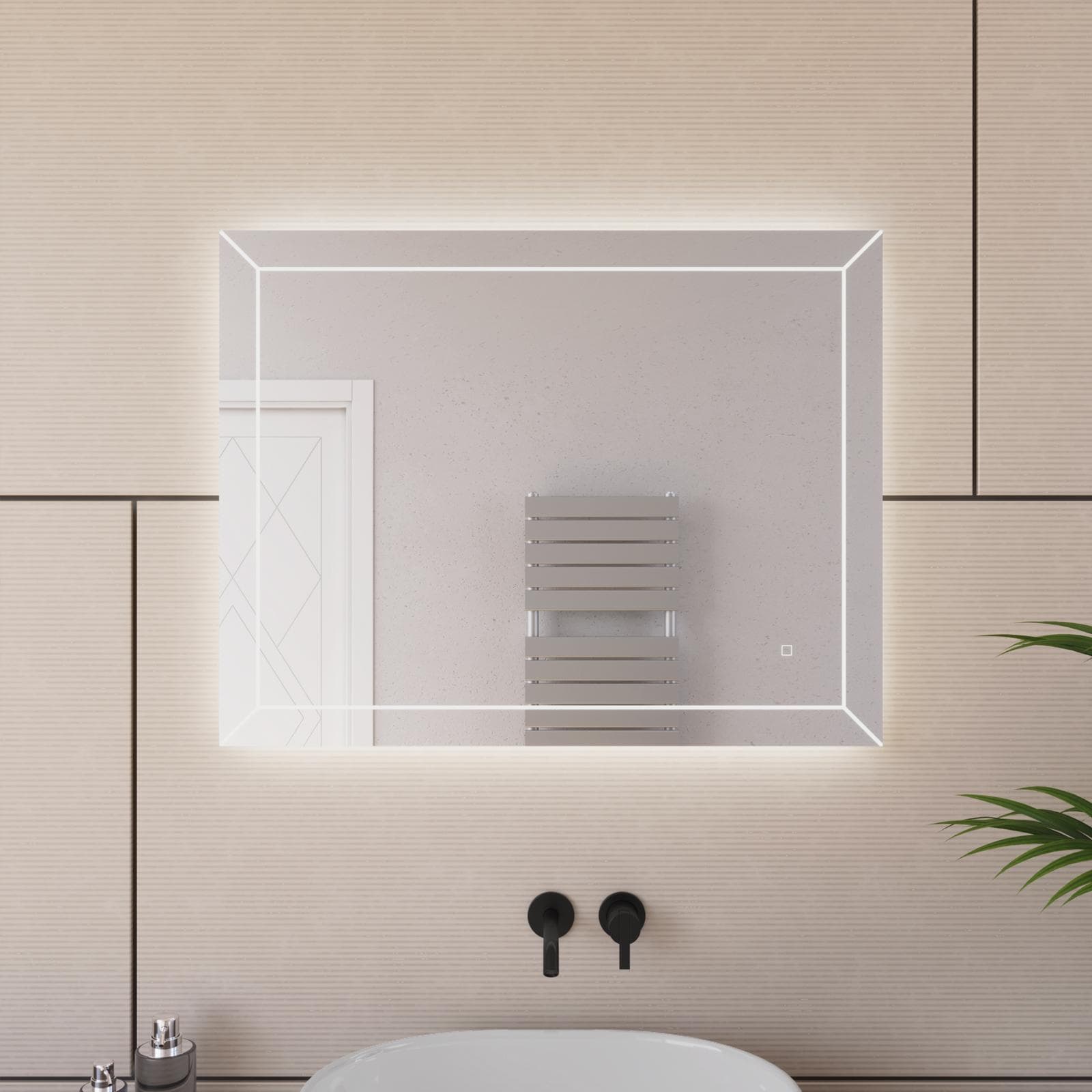 Specchio led 70x90 cm luce fredda reversibile e accensione touch - Juice