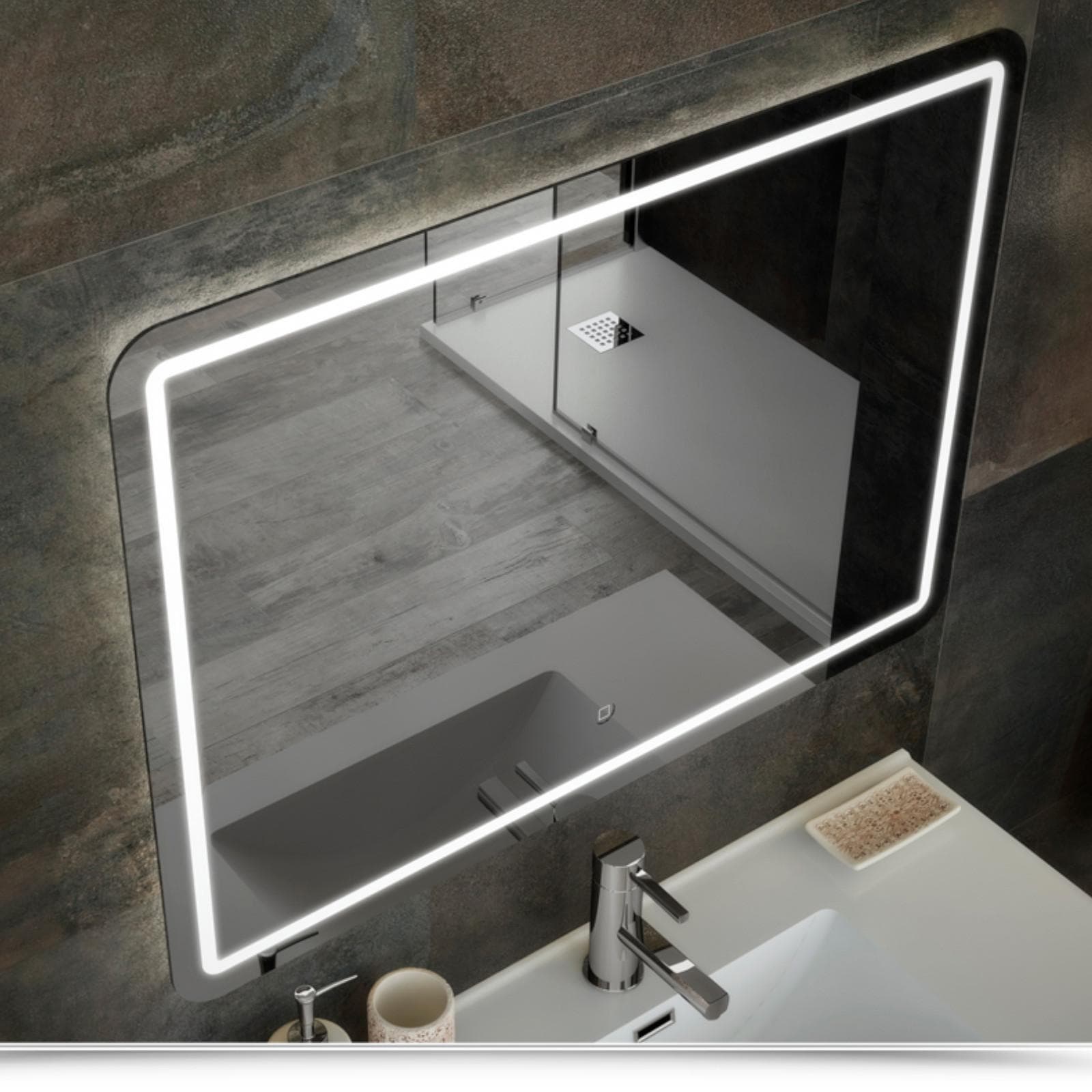 Specchio led 120x70 cm accensione touch - Blunt