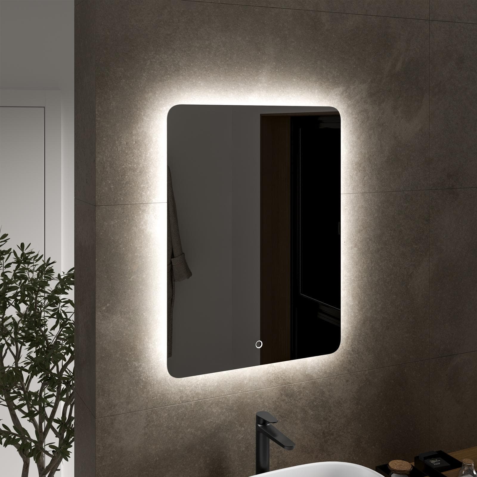 Specchio led 60X80 cm luce fredda accensione touch - Macario