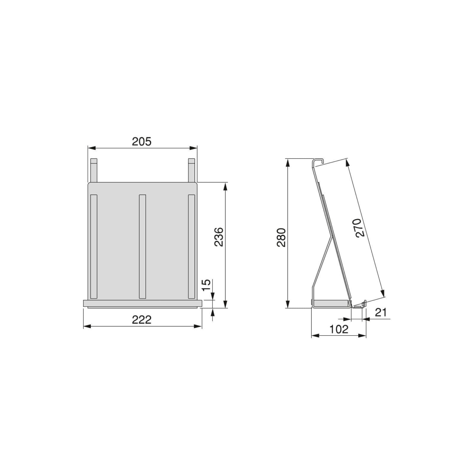 Supporto tablet per barra portautensili da cucina in acciaio antracite - Tensyo