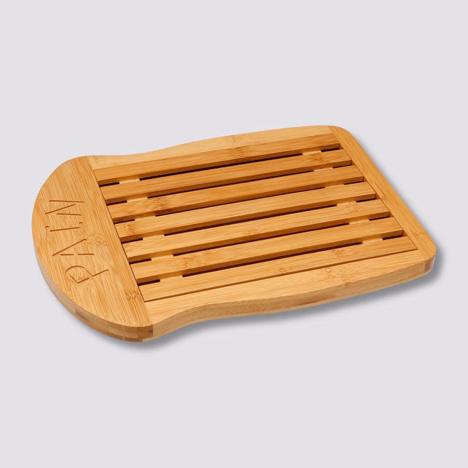 Tagliere 34x26 cm in bambù naturale con fondo estraibile per le briciole