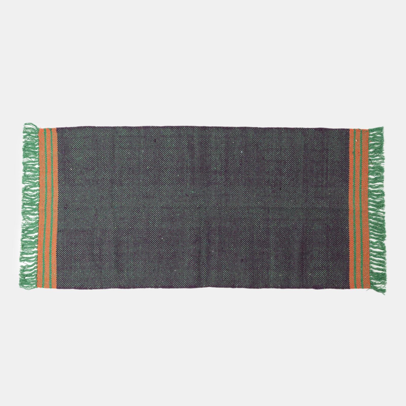 Tappeto 70x140 cm in cotone viola con frange