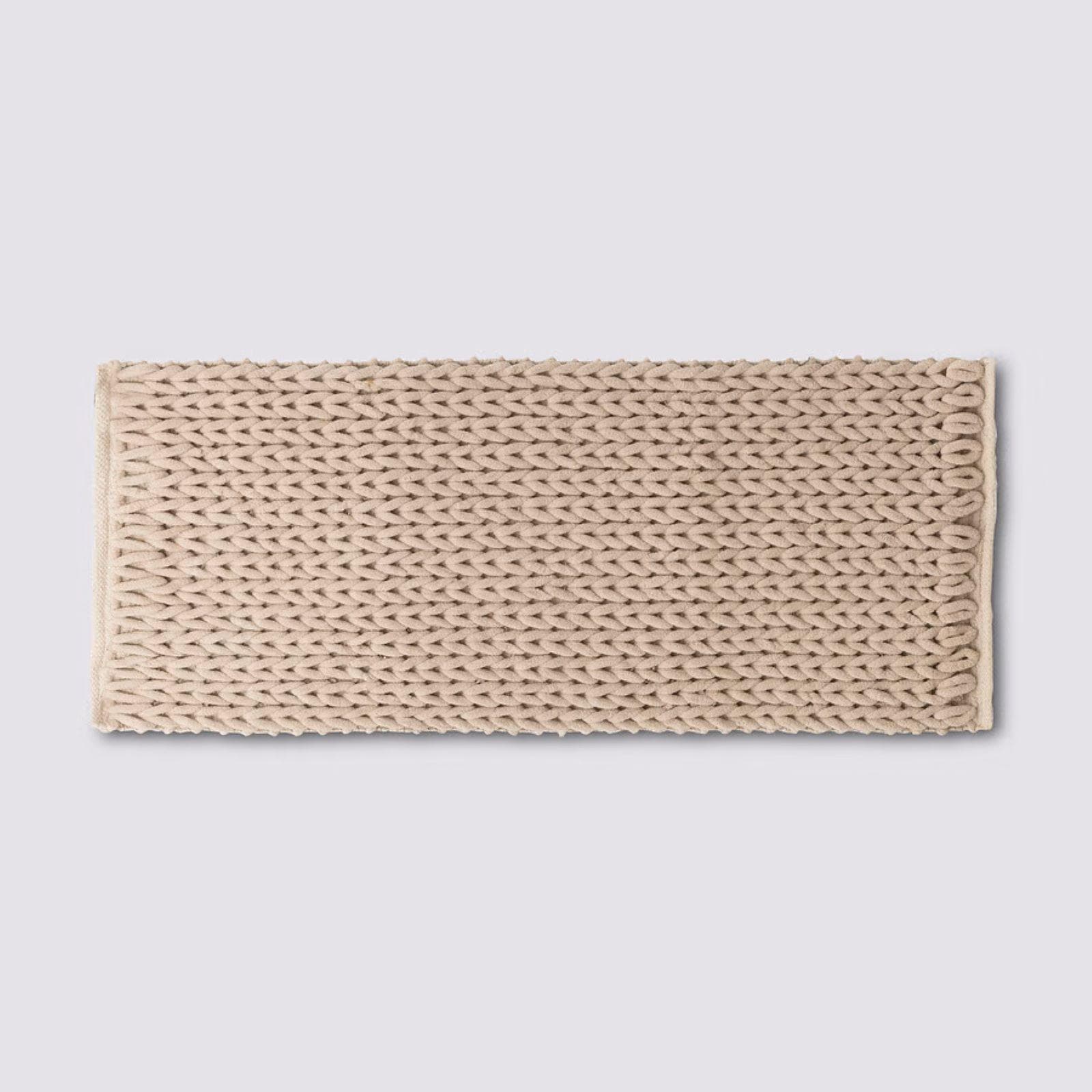 Tappeto da bagno 120x50 cm con lavorazione a spiga beige - Kolors