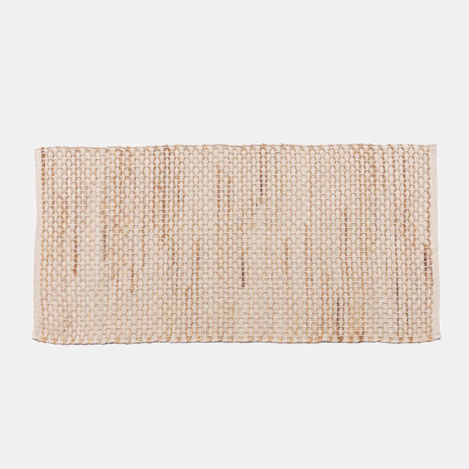 Tappeto da interni 140x70 cm in cotone e juta naturale