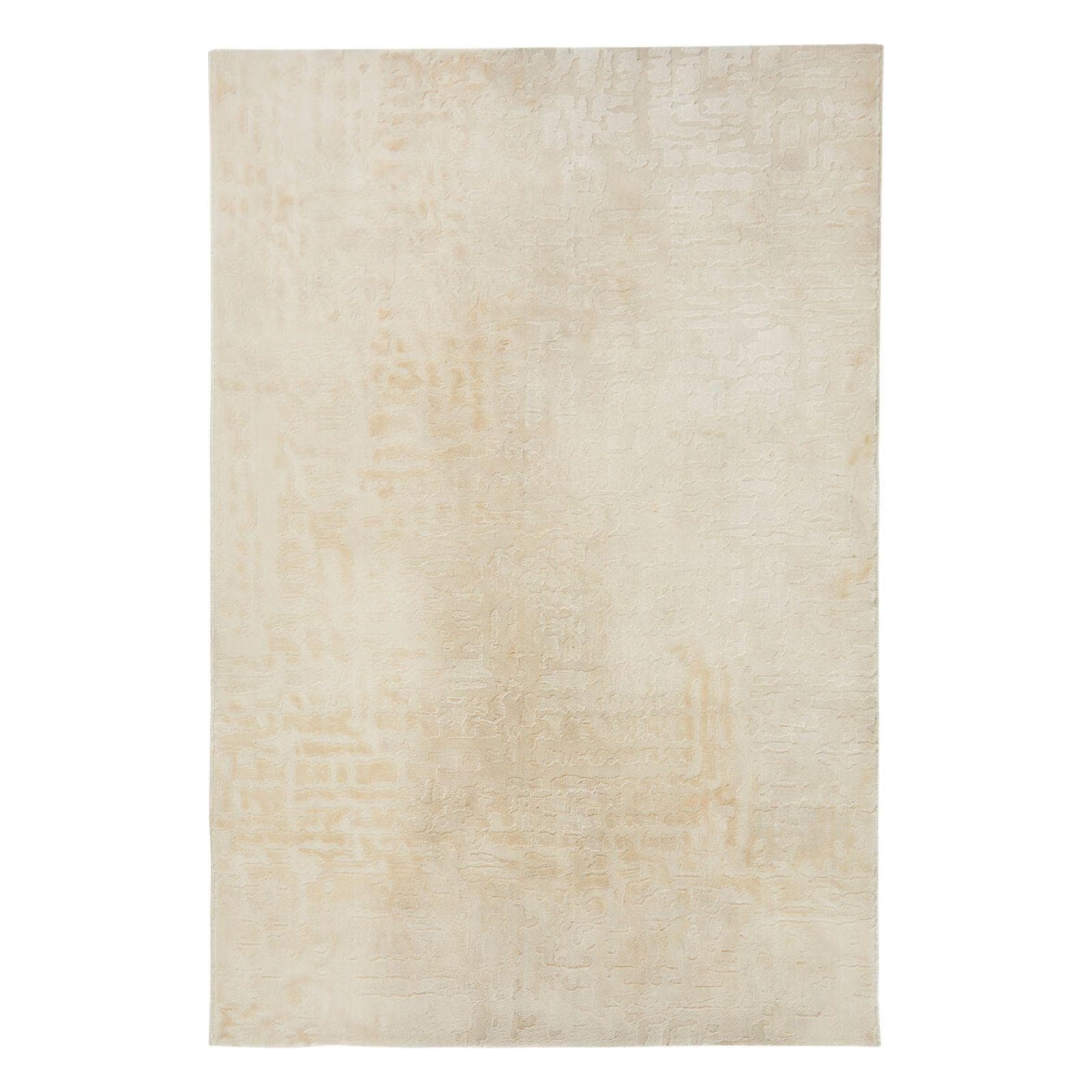 Tappeto da interno 150x200 cm in tessuto beige con fantasia in rilievo