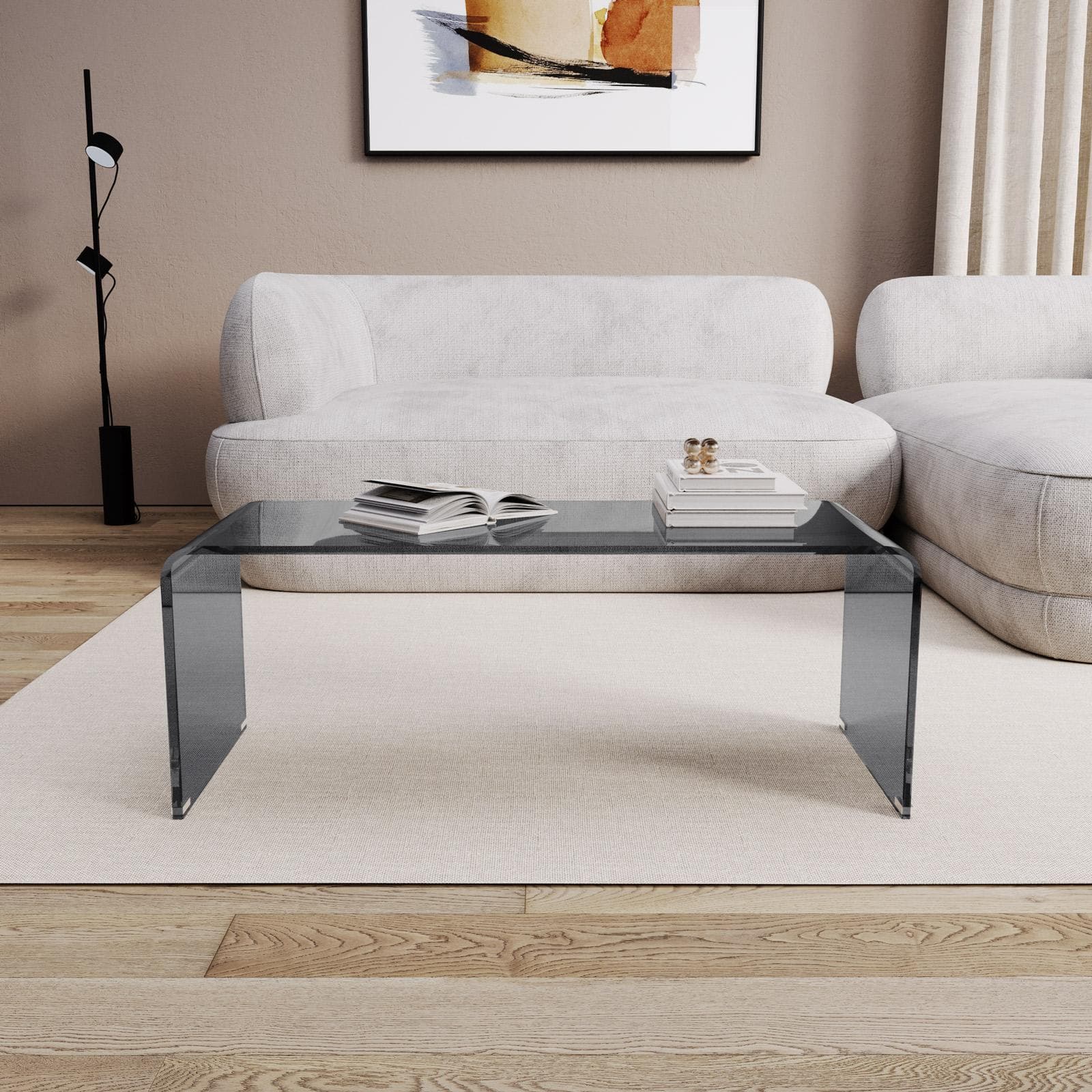 Tavolino 100x40 cm in vetro fumè - City