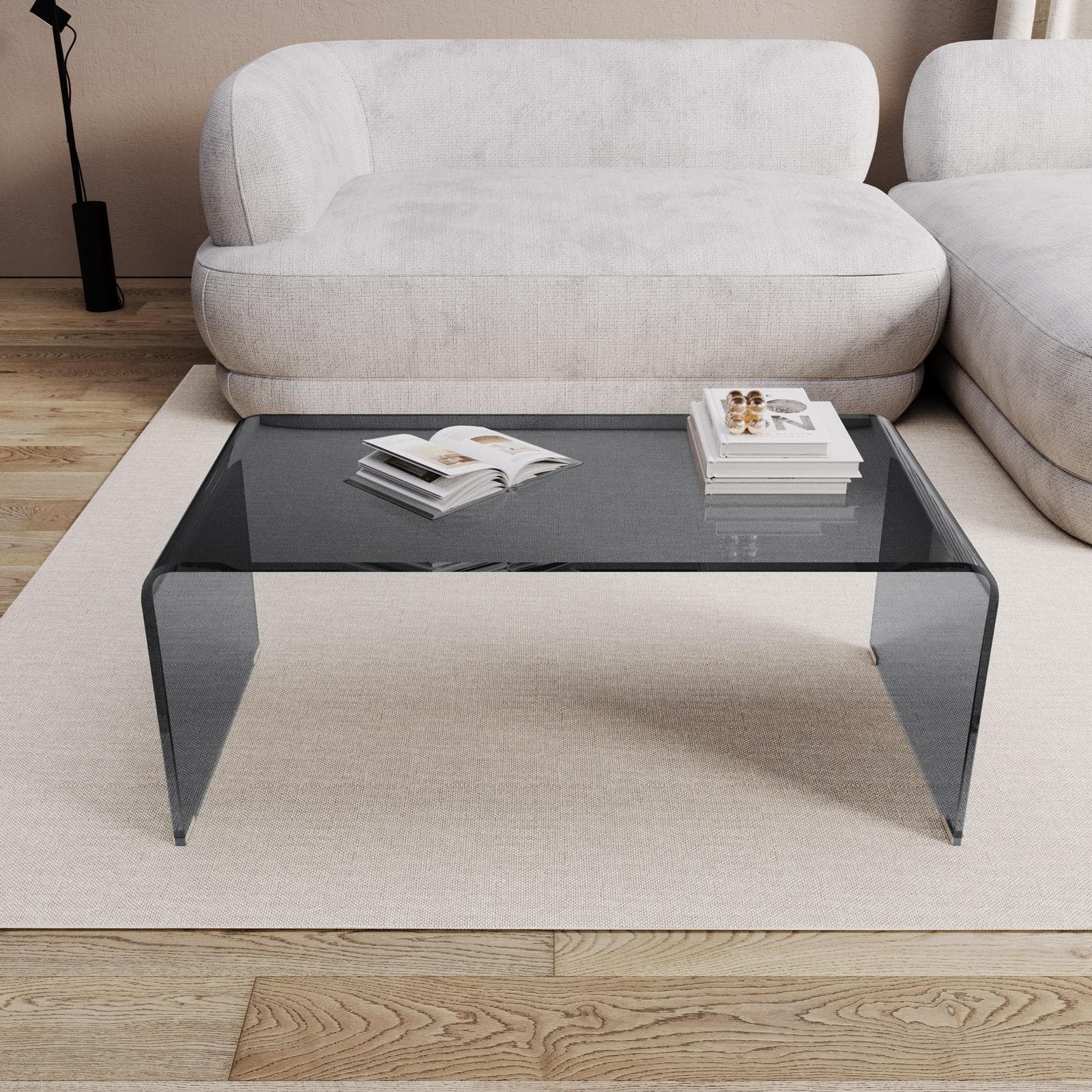 Tavolino 100x40 cm in vetro fumè - City