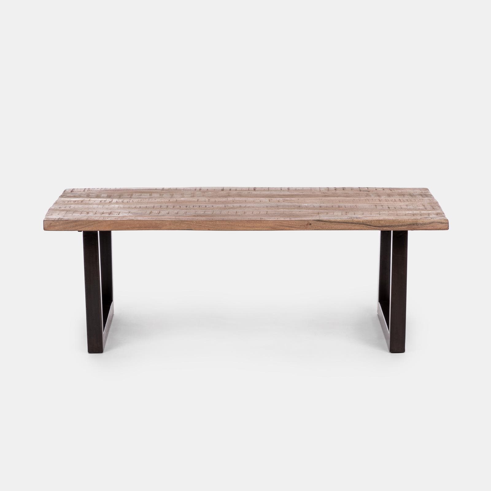 Tavolino 118x70 cm in legno di acacia con gambe nere - Freia Acacia