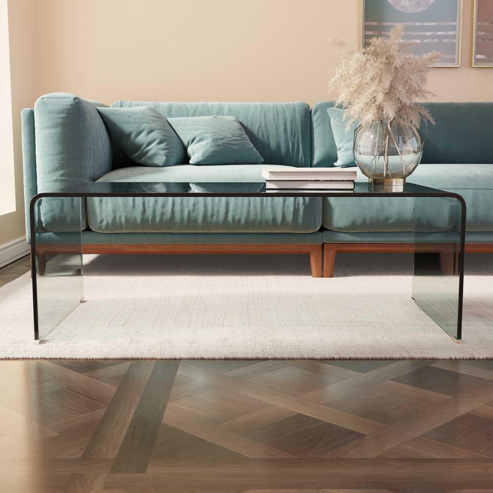 Tavolino 120x60 cm in vetro trasparente - City