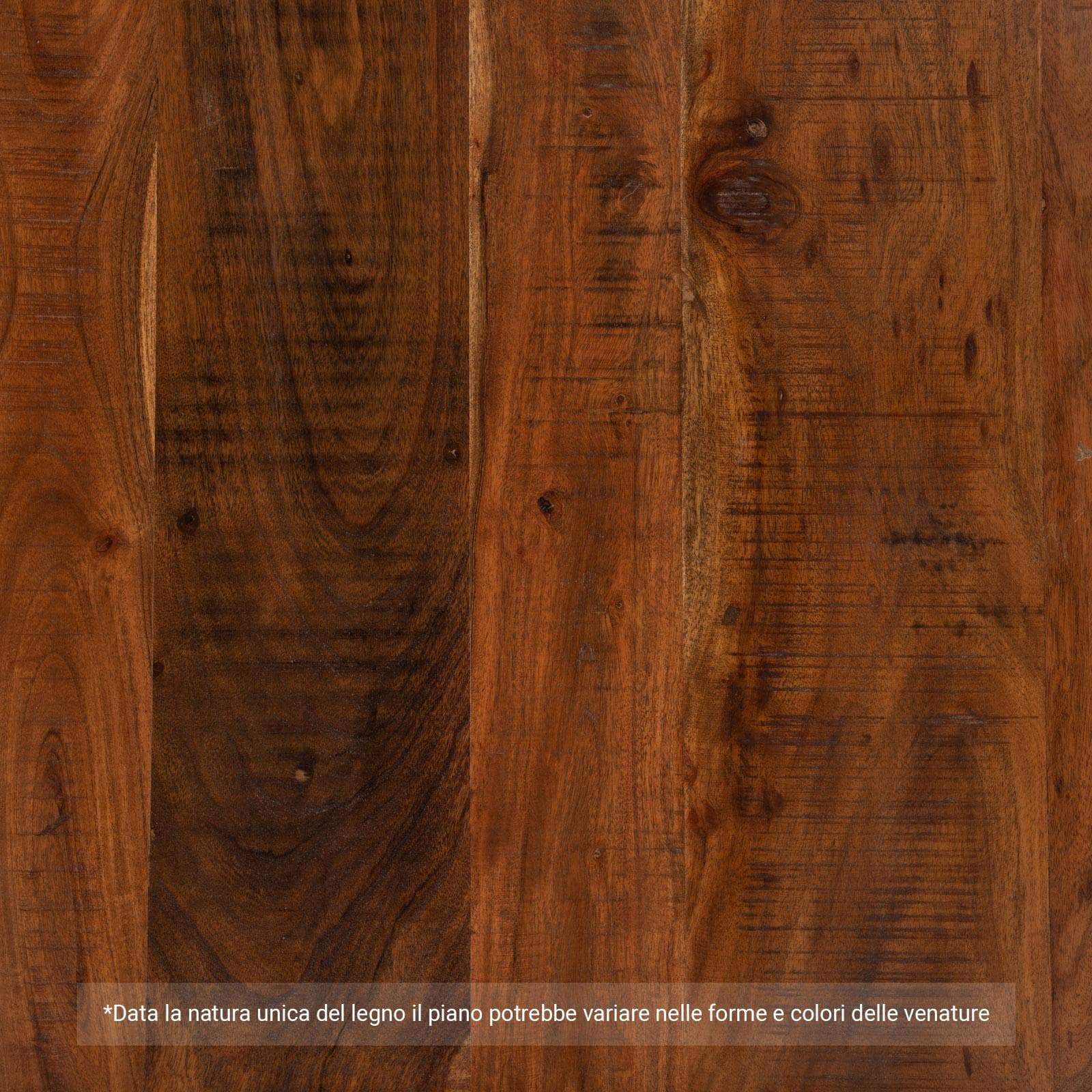 Tavolino 120x70 cm in legno di acacia con gambe a U 3x3 cm nere - Freia Bosco