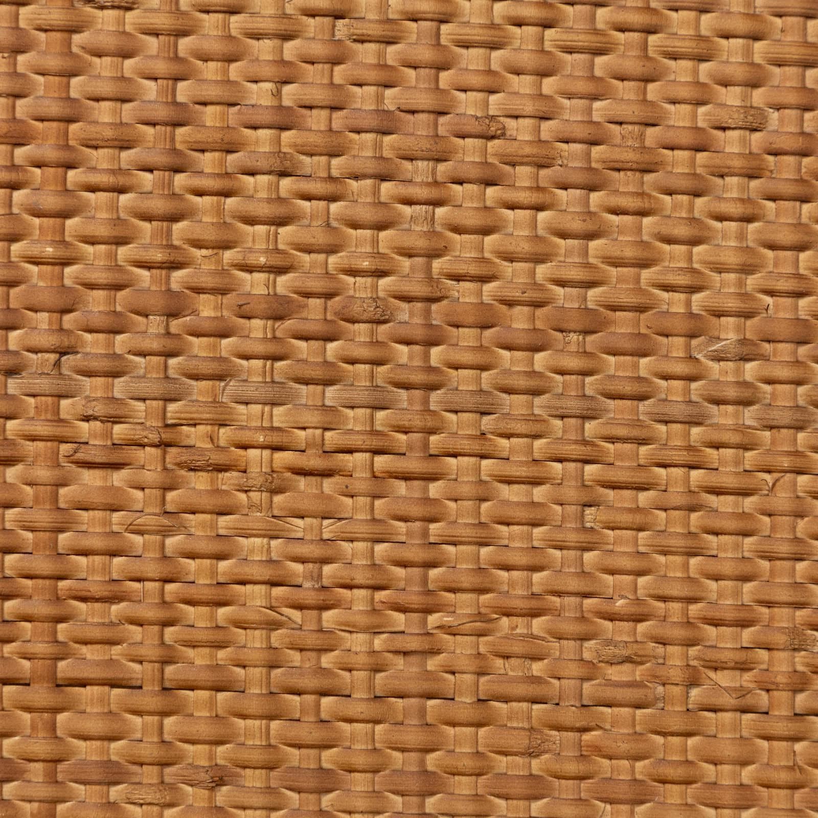 Tavolino rotondo 40 cm con top in rattan e base in legno naturale cannettato - Khalid