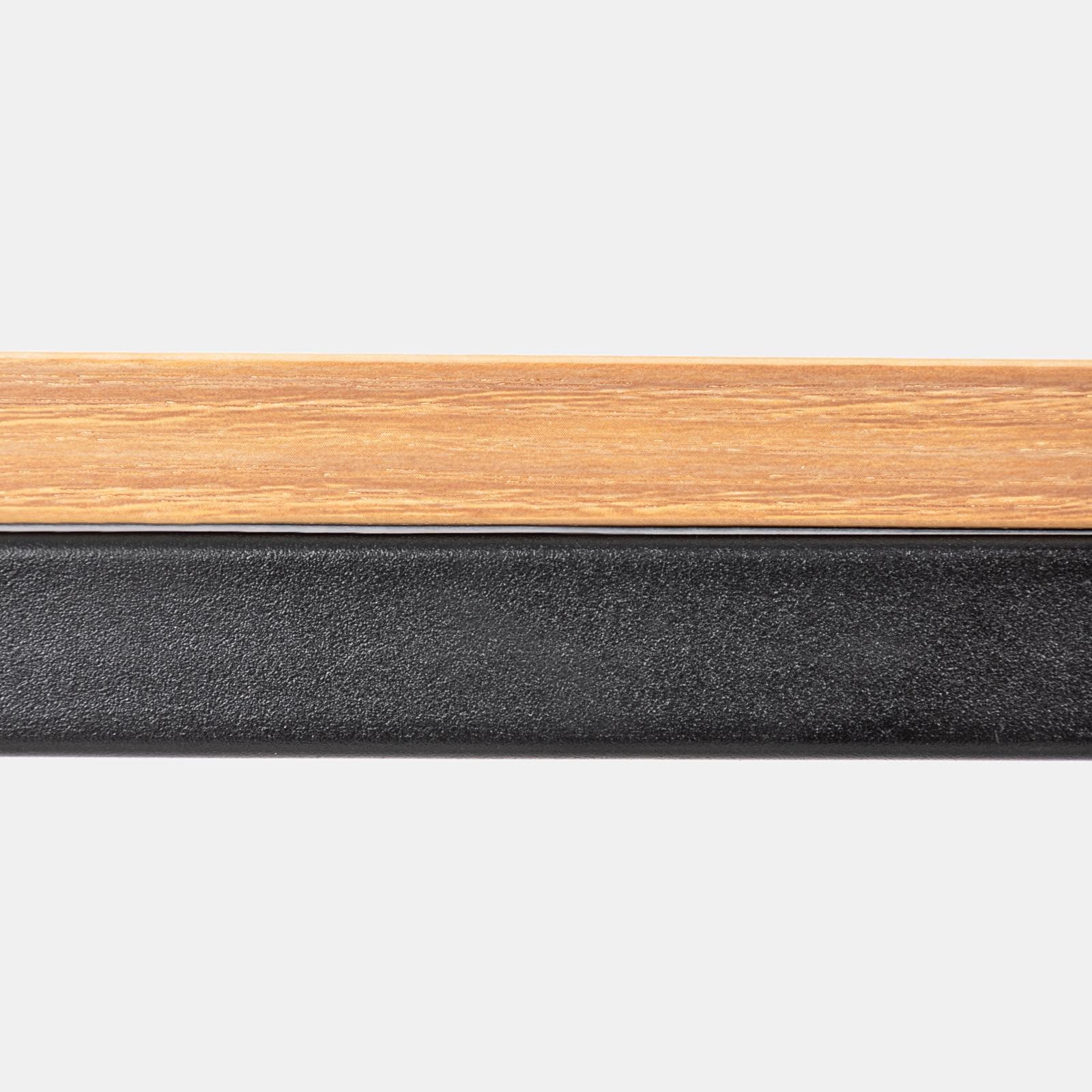 Tavolino 40x40 cm con piano effetto rovere e struttura in metallo nero - Caio