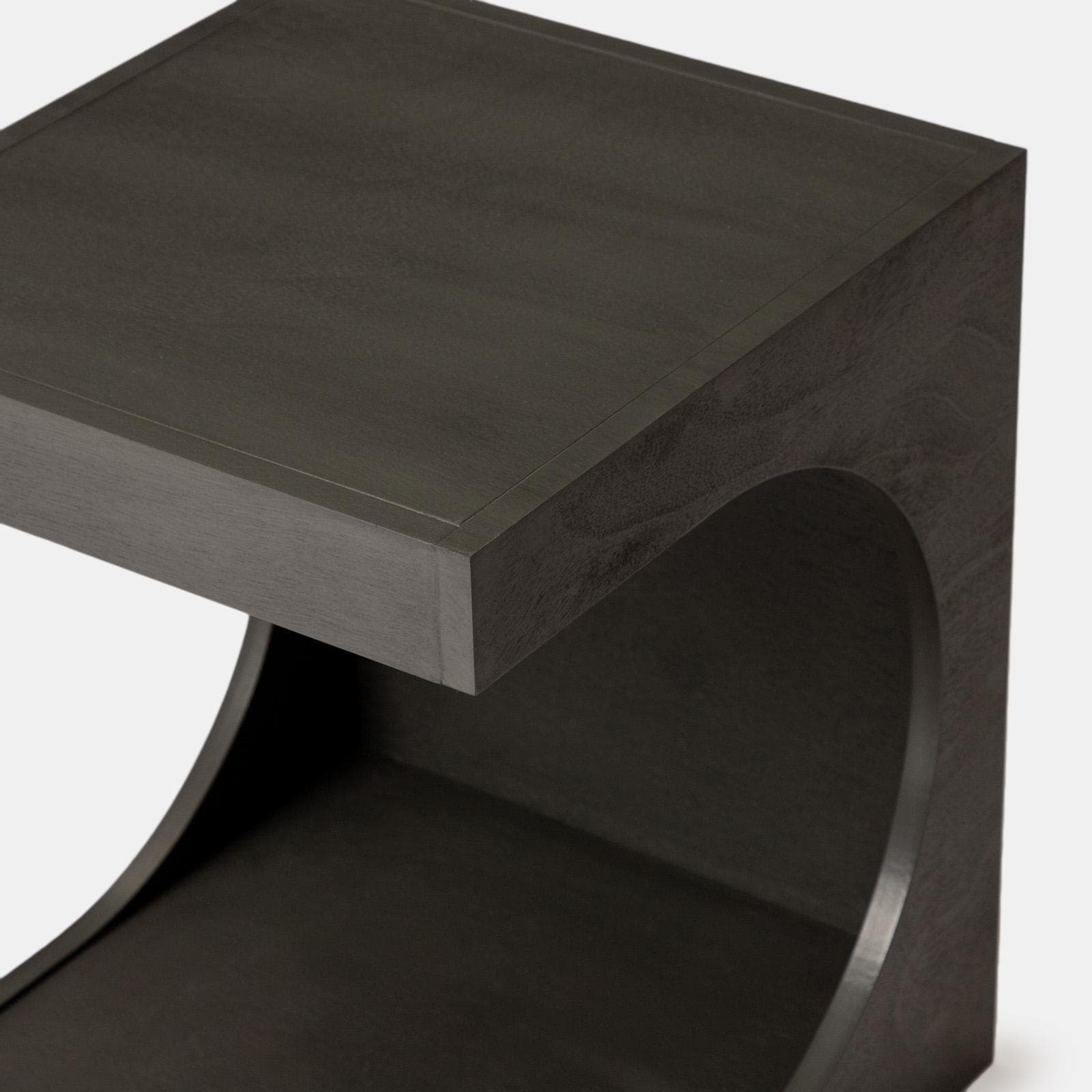 Tavolino 40x48h cm con vano antracite effetto legno - Halston