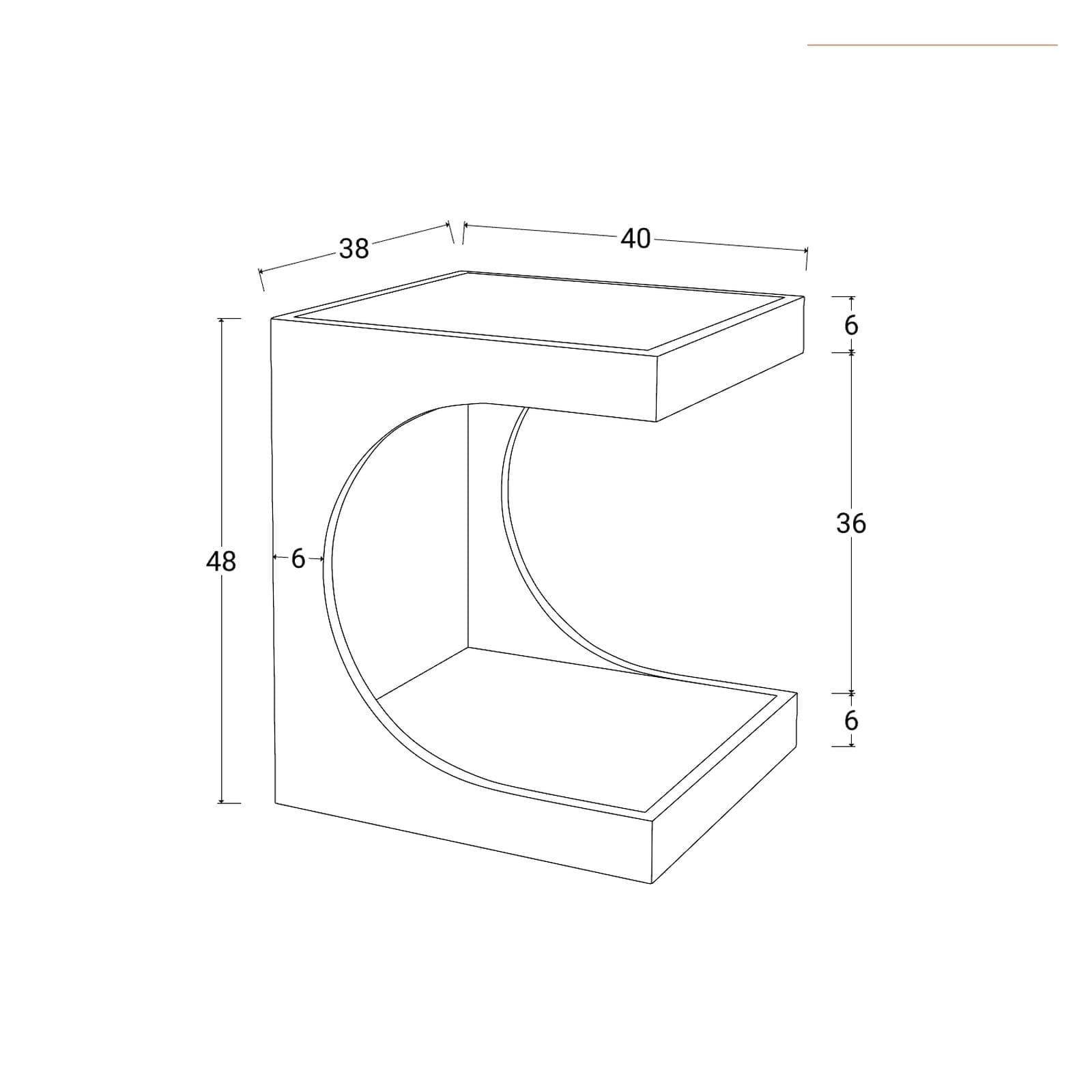 Tavolino 40x48h cm con vano verde scuro effetto legno - Halston