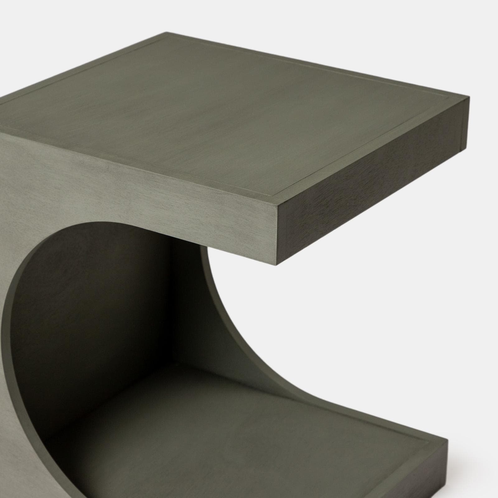 Tavolino 40x48h cm con vano verde scuro effetto legno - Halston