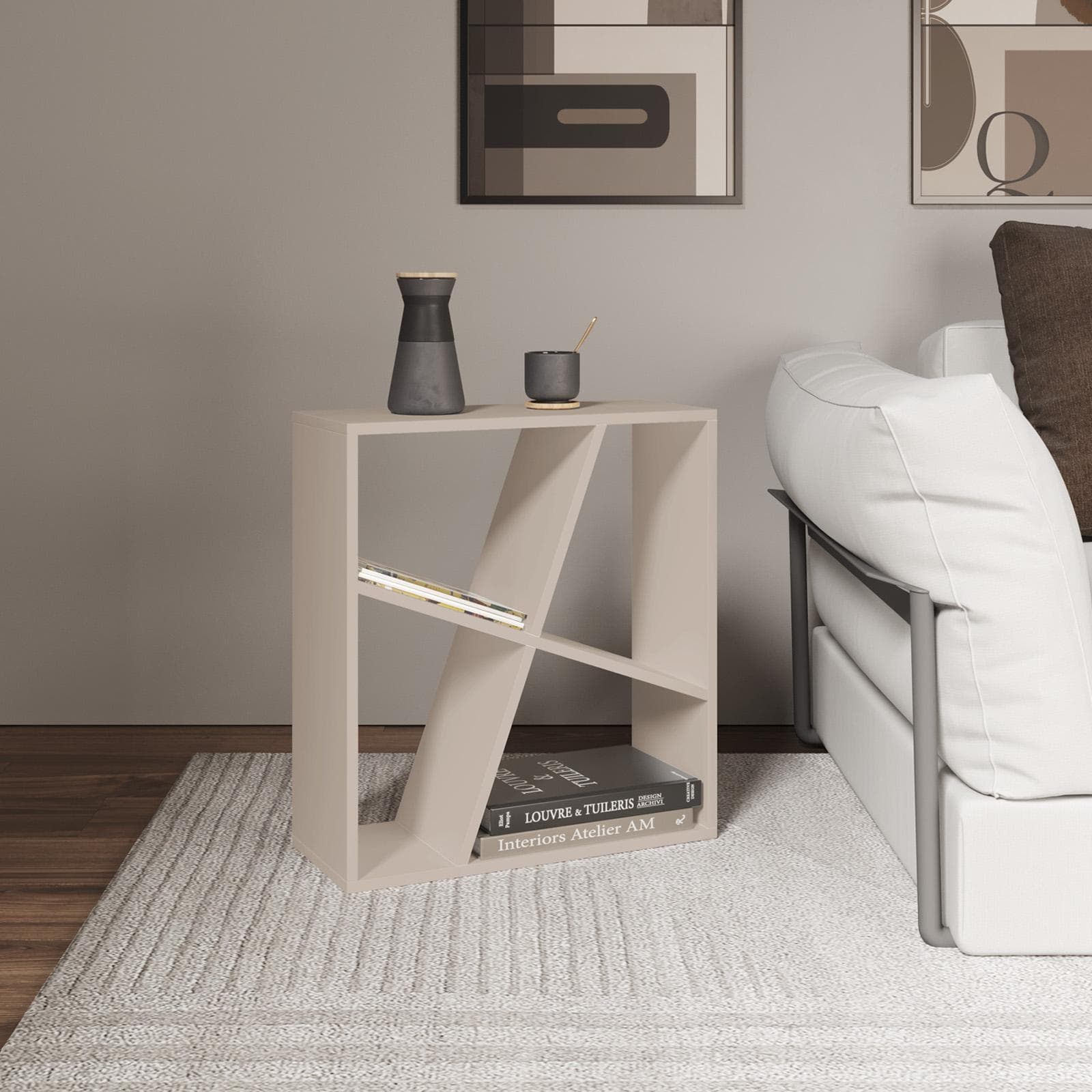 Tavolino 55x22cm cm in legno cashmere - Kantiko