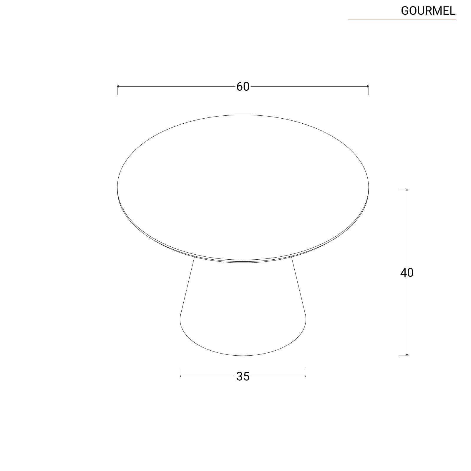 Tavolino rotondo 60 cm in legno noce - Gourmel