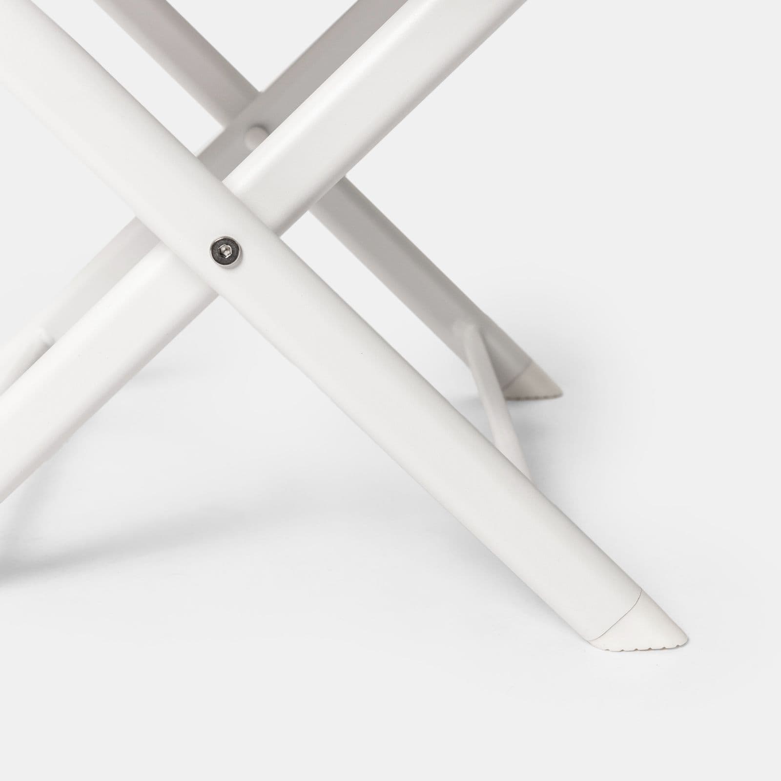 Tavolino da caffè con piano a doghe 44x43 cm in alluminio bianco - Jonit