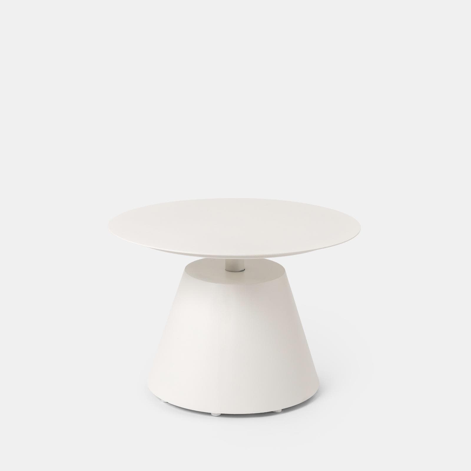 Tavolino da esterno rotondo 50 cm in alluminio bianco opaco - Dagre