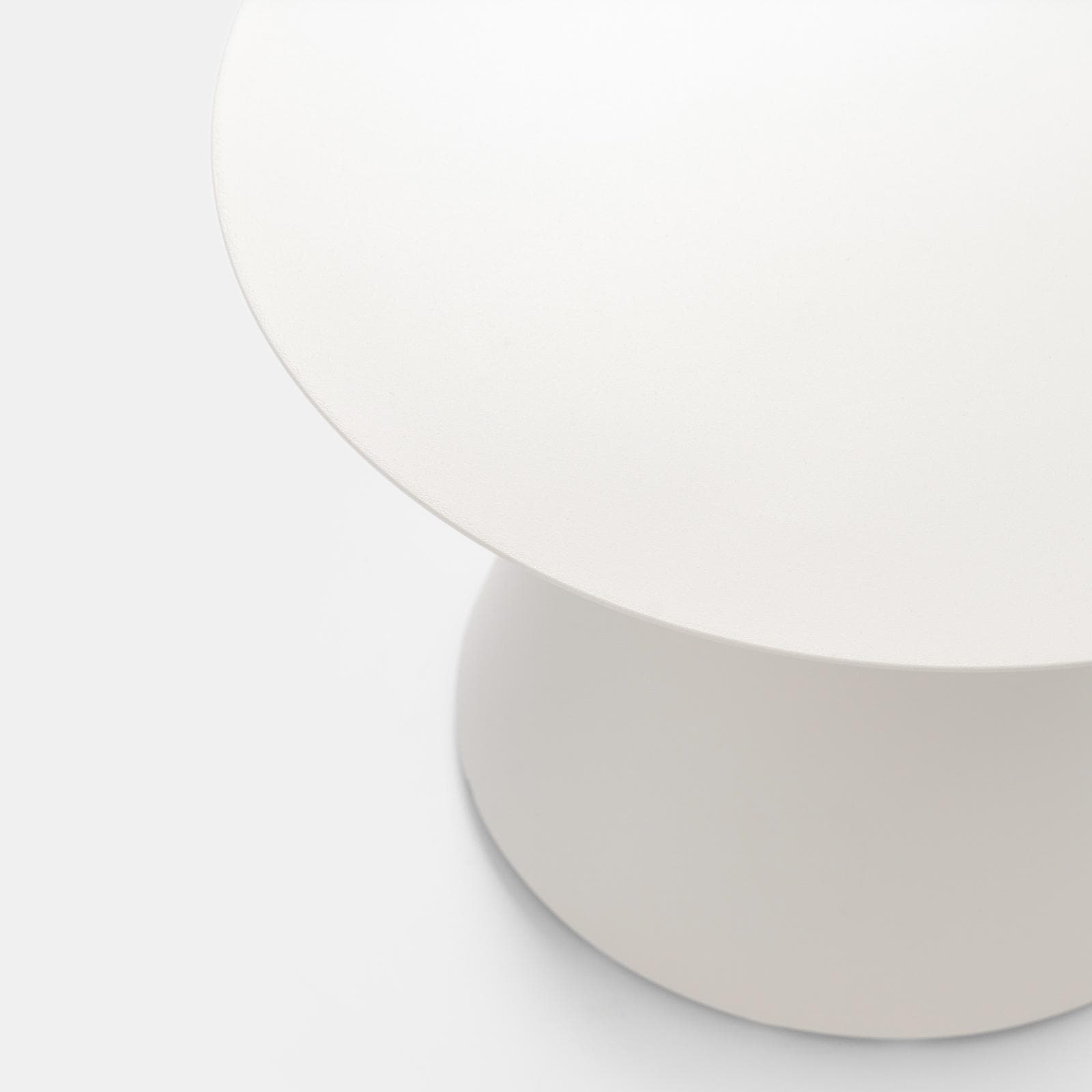 Tavolino da esterno rotondo 50 cm in alluminio bianco opaco - Dagre