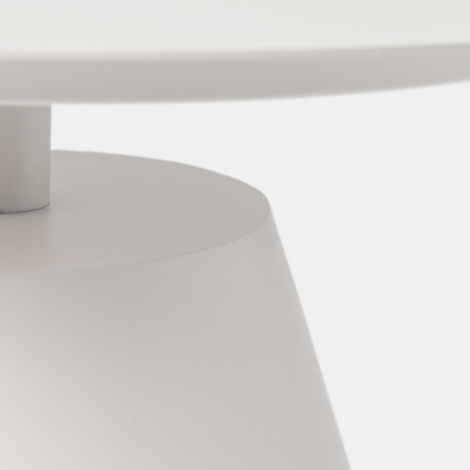 Tavolino da esterno rotondo 50 cm in alluminio bianco opaco - Dagre