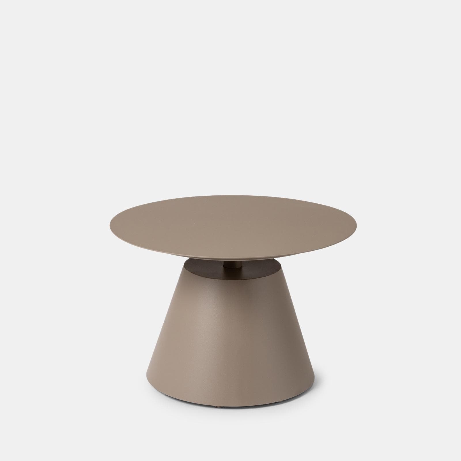 Tavolino da esterno rotondo 50 cm in alluminio tortora opaco - Dagre