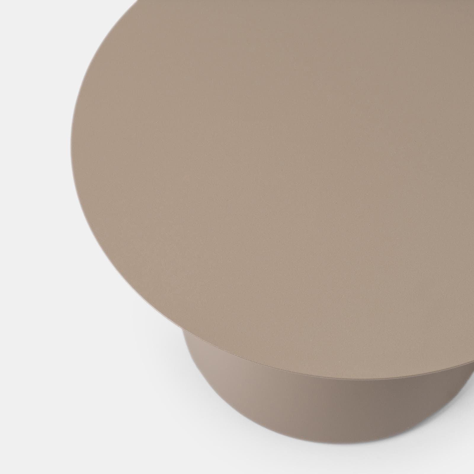 Tavolino da esterno rotondo 50 cm in alluminio tortora opaco - Dagre