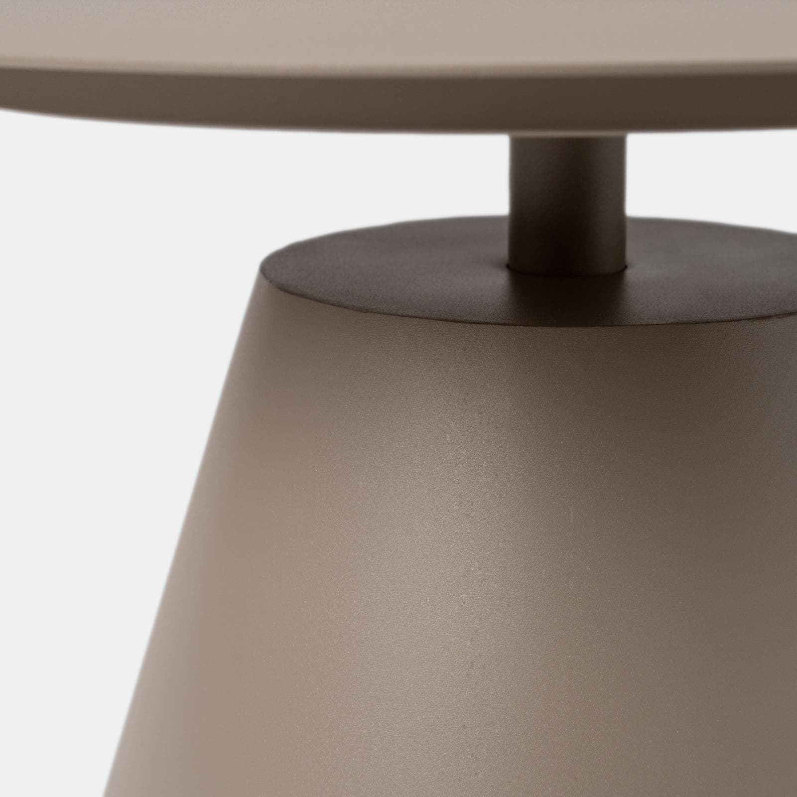 Tavolino da esterno rotondo 50 cm in alluminio tortora opaco - Dagre